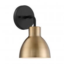  60/6791 - Sloan - 1 Light Vanity - Matte Black and Burnished Brass Finish