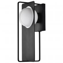  62/1610 - Portal; 6W LED; Large Wall Lantern; Matte Black with White Opal Glass