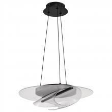 Nuvo 62/2025 - Geneva; 18 Inch LED Pendant; Matte Black; Etched Acrylic Lens