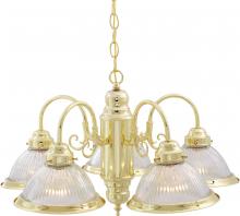  SF76/281 - 5 Light - 22" - Chandelier - with Clear Ribbed Shades