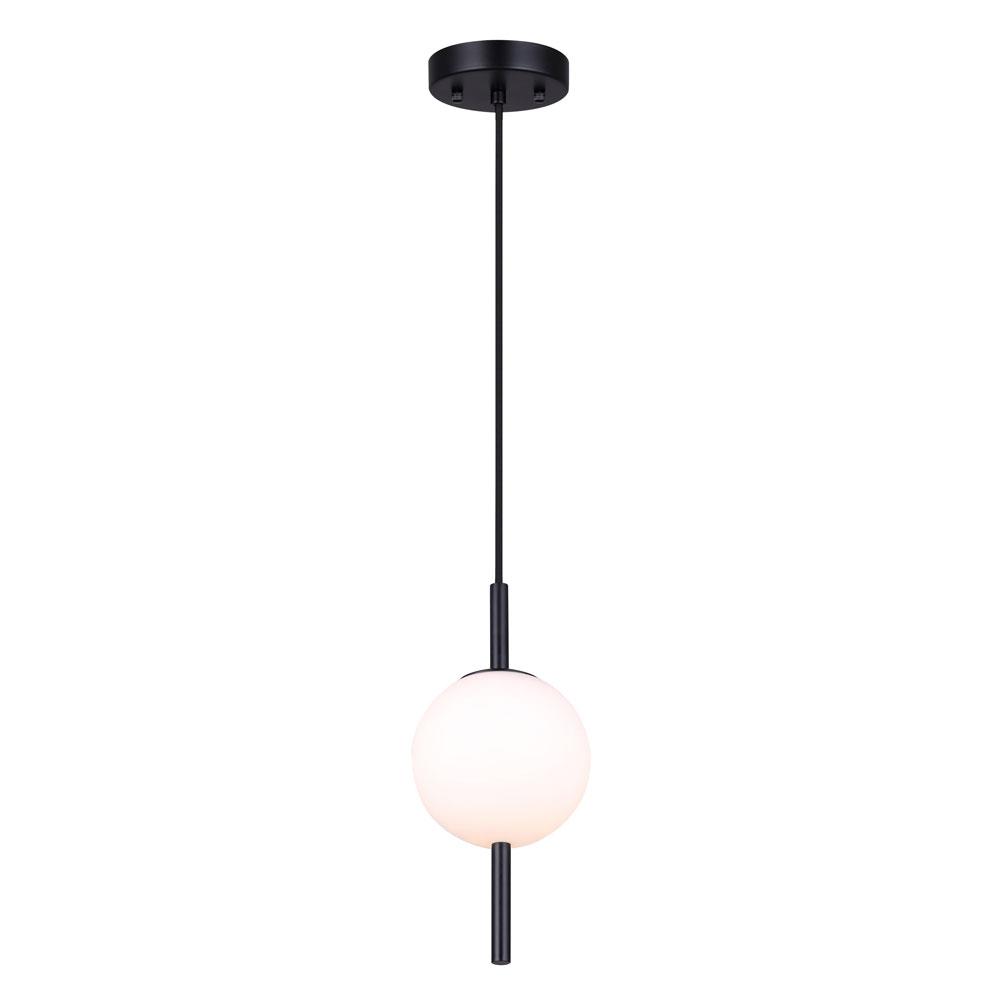 NARA, IPL1123A01BK9, MBK Color, 1 Lt Cord Pendant, Flat Opal Glass, 40W Type G9