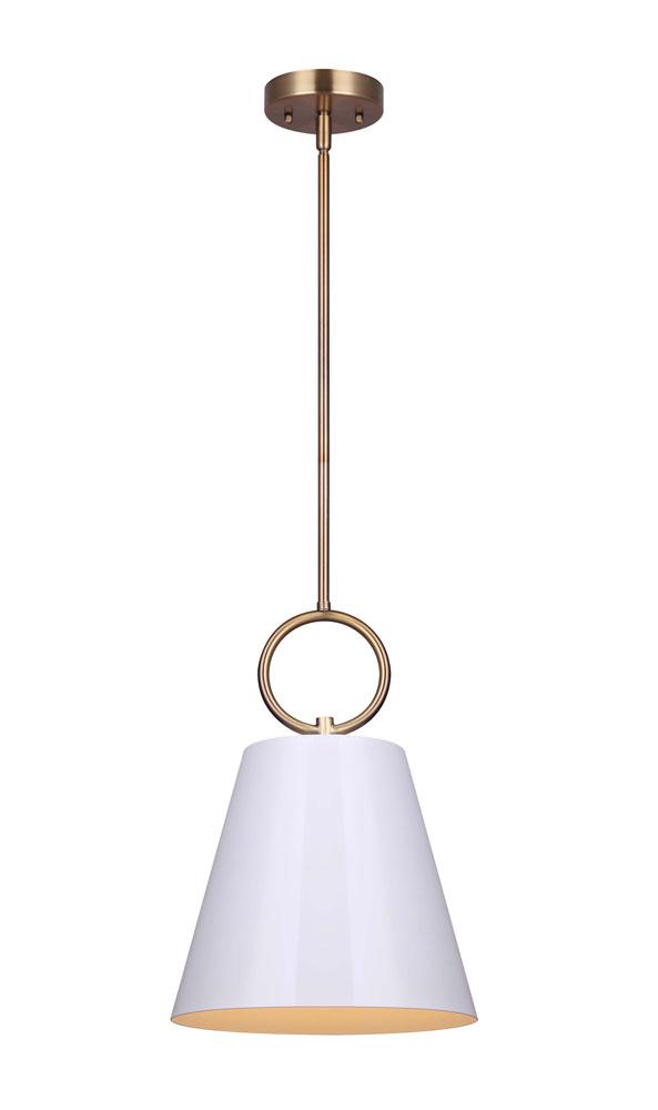 IRINA, GD(Shade Inside PGD)+WH Color, 1 Lt Rod Pendant, 60W Type A