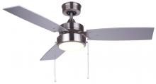  CF42WAL3BN - CFan 42", Wallis BN, 3 MDF Blades, 26#, Pull Chain, Downrod Mount, 1x18W Integrated LED, 1000Lum