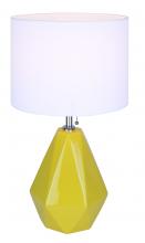  ITL2130B25MY - Persei 1 Light Table Lamp with Mustard Yellow and Chrome Finish and White Shade