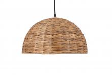  IPL2082B01NA - KAIA 40-Watt 1 Light Natural Asian Inspired Pendant with Natural Seagrass Shade