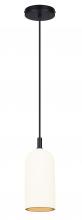  IPL729B01BK-W - JACK 60-Watt 1 Light Black Contemporary Pendant with White Cement Shade