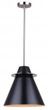 Canarm IPL1076A01BKN12 - TALIA, IPL1076A01BKN12 -G-, BN + MBK Color, 1 Lt 12inch Width Rod Pendant, Metal Shade, 60W Type A,