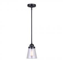 Canarm IPL1097A01BK - DECLAN, IPL1097A01BK, MBK Color, 1 Lt Rod Pendant, Seeded Glass, 60W Type A