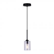 Canarm IPL370A01BK-CL - HAMPTON, IPL370A01BK-CL, MBK Color, 1 Lt Cord Pendant, Clear Glass, 60W Type A