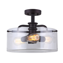 Canarm ISF679A03ORB - ALBANY, 3 Lt Semi Flush, Clear Glass, 60W Type A, 14 1/2" W x 11 1/2" H