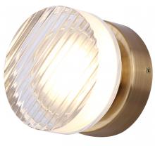  LWL297A05GD - BENNI 5.375 in. 1 Light Gold Integrated LED Wall Light with Clear Acrylic Shade