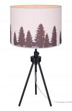  ITL2145B26BK - Holt 1 Light Table Lamp with Matte Black Finish and Natural Cream with Black Forest Pattern Shade