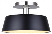 Canarm LFM263A13BKN - Jessa 12.75 in. 1 Light Integrated LED Matte Black Modern Flush Mount with Black Metal Shade