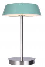  LTL263A14GRN - Jessa 14 in. Integrated LED Brushed Nickel Table Lamp with Teal Metal Shade, On/Off Touch