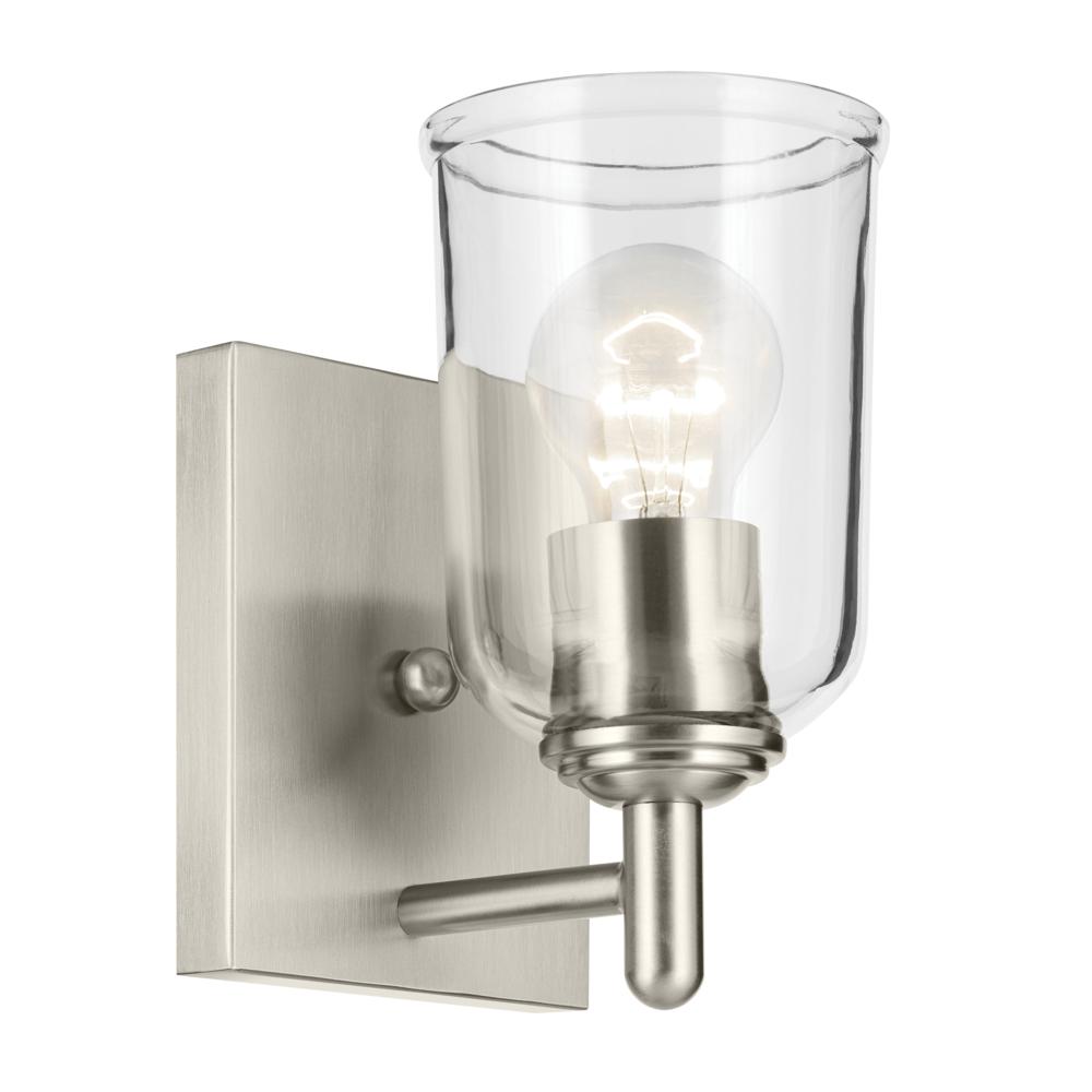 Shailene 5" 1-Light Wall Sconce with Clear Glass in Brushed Nickel