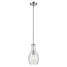 Kichler 42456CHCS - Everly 13.75" 1-Light Bell Pendant with Clear Seeded Glass in Chrome