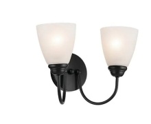 Kichler 45638BK - Jolie 2-Light Vanity Light with Satin Etched Glass in Black