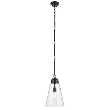  52661BKCLR - Marsailli 19" 1-Light Medium Pendant with Clear Glass in Black