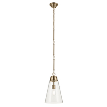  52661CPZCLR - Marsailli 19" 1-Light Medium Pendant with Clear Glass in Champagne Bronze