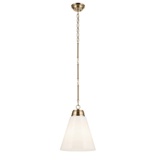  52662CPZ - Marsailli 19.75" 1-Light Large Pendant with Opal Glass in Champagne Bronze