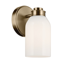  55200CPZ - Shae 8.25" 1-Light Wall Sconce with White Opal Glass in Champagne Bronze