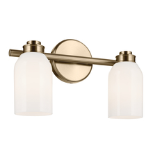  55201CPZ - Shae 15" 2-Light Vanity Light with White Opal Glass in Champagne Bronze