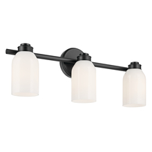  55202BK - Shae 24.25" 3-Light Vanity Light with White Opal Glass in Black