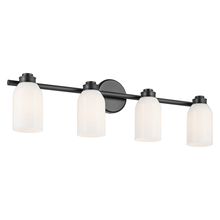  55203BK - Shae 31" 4-Light Vanity Light with White Opal Glass in Black