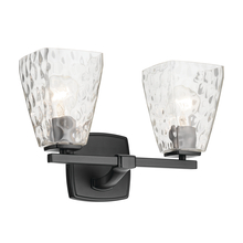  55215BKWTR - Marant 14.25" 2-Light Vanity Light with Clear Water Glass in Black