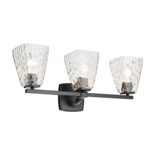  55216BKWTR - Marant 23.75" 3-Light Vanity Light with Clear Water Glass in Black