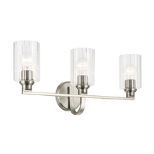  55226NIFLU - Gioe 24.25" 3-Light Vanity Light with Clear Fluted Glass in Brushed Nickel