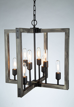 Artcraft AC11658BK - Gatehouse 8 Light Chandelier (Beach Wood & Black)