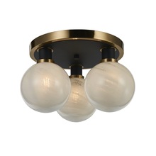 Artcraft AC11873SW - Gem Collection 3-Light Pendant Black and Brushed Brass