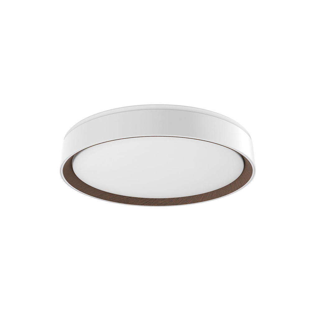 Essex 16-in White/Walnut LED Flush Mount