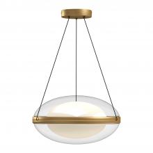 Kuzco Lighting Inc PD76316-BG/OP - Virgo 16-in Brushed Gold/Opal Glass LED Pendant