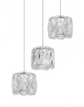 Kuzco Lighting Inc MP7803 - Three Mini LED Multi-Round Pendant with Exquisite Diamond Cut Clear Crystals