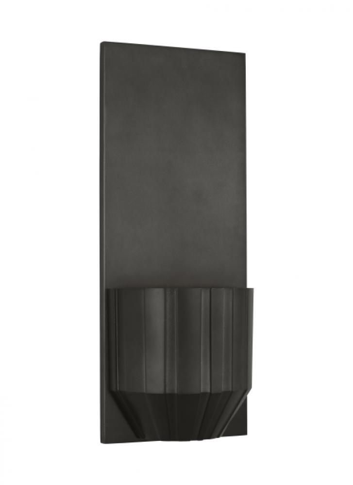 The Bling Medium 16-inch Damp Rated 1-Light Integrated Dimmable LED Wall Sconce in Plated Dark Bronz