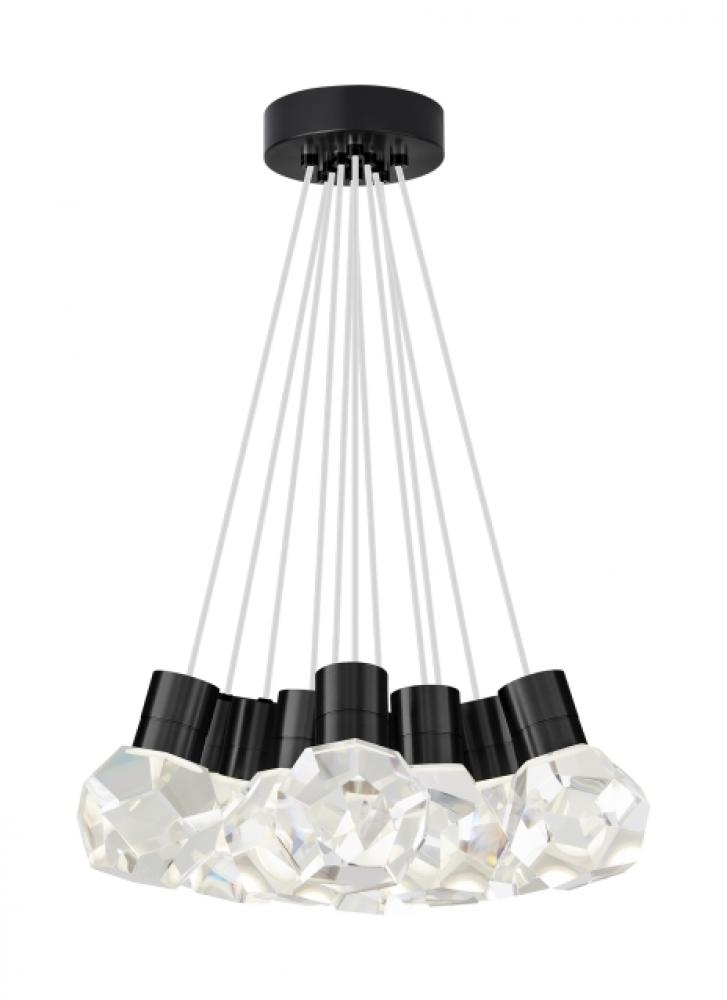 Modern Kira Dimmable LED Ceiling Pendant 11-Light in a Black Finish
