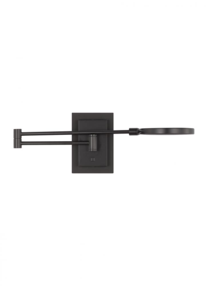 The Spectica Small 5-inch Damp Rated 1-Light Integrated Dimmable LED Task Wall Sconce in Matte Black