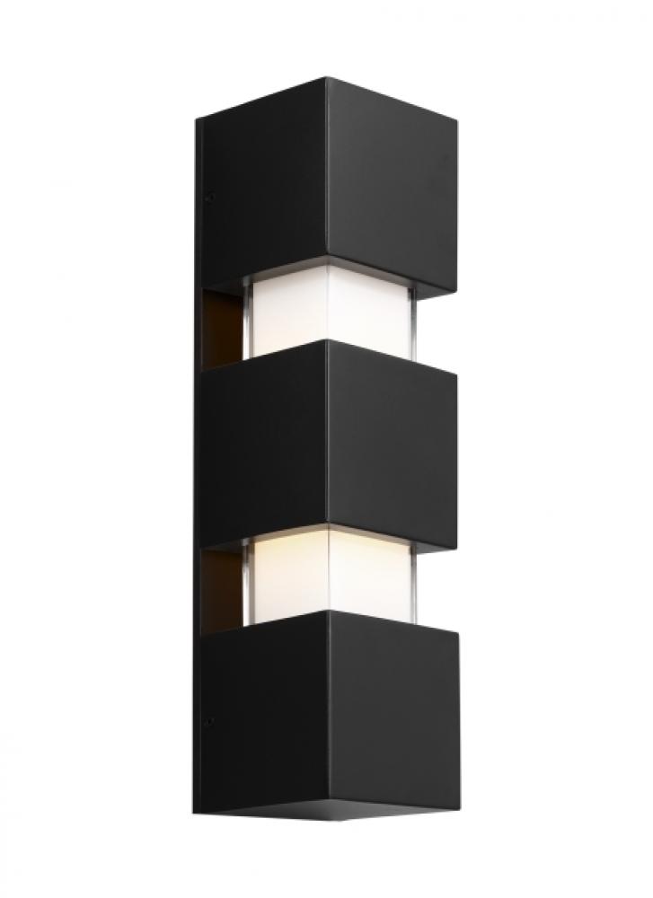 Modern Leagan Geometric Medium Wall Sconce Light in a Black Finish