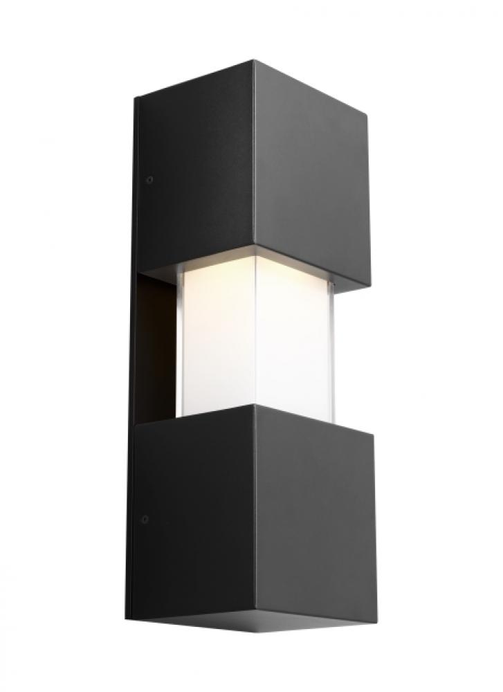 Modern Leagan Geometric Wide Medium Wall Sconce Light in a Black Finish