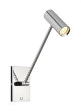 Visual Comfort & Co. Modern Collection SLTS14530N - The Ponte Small 5-inch Damp Rated 1-Light Integrated Dimmable LED Task Wall Sconce in Polished Nicke