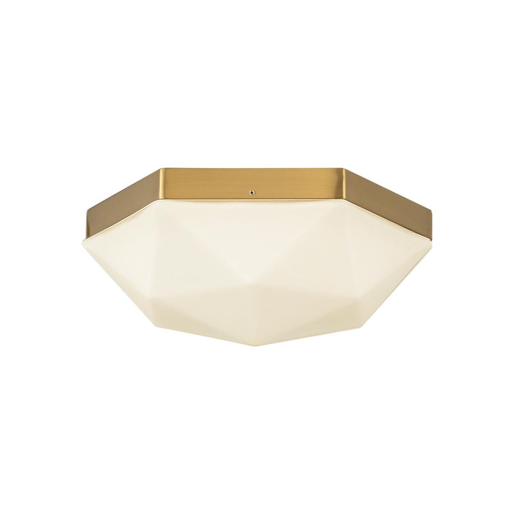 Krysta 12-in Brushed Gold/Opal Glass 2 Lights Flush Mount