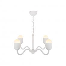  CH558427AWOP - Effie 27-in Antique White/Opal Glass Socket Chandelier