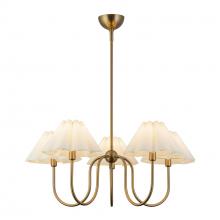  CH610530BGFW - Rosemary 31-in Brushed Gold/Folded White Socket Chandelier