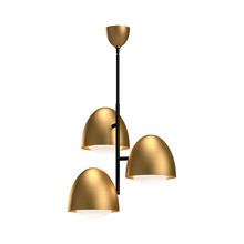 Alora Lighting CH529024AGOP - Kenji 24-in Aged Gold/Opal Matte Glass 3 Lights Chandeliers