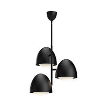  CH529024MBOP - Kenji 24-in Matte Black/Opal Matte Glass 3 Lights Chandeliers