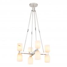 Alora Lighting CH338822PNAR - Lucian 22-in Polished Nickel/Alabaster 8 Lights Chandeliers