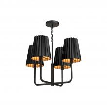 Alora Lighting CH528423MB - Plisse 23-in Matte Black 4 Lights Chandeliers