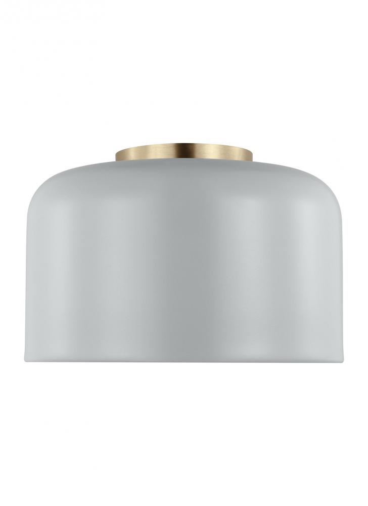 Malone transitional 1-light indoor dimmable small ceiling flush mount in matte grey finish with matt